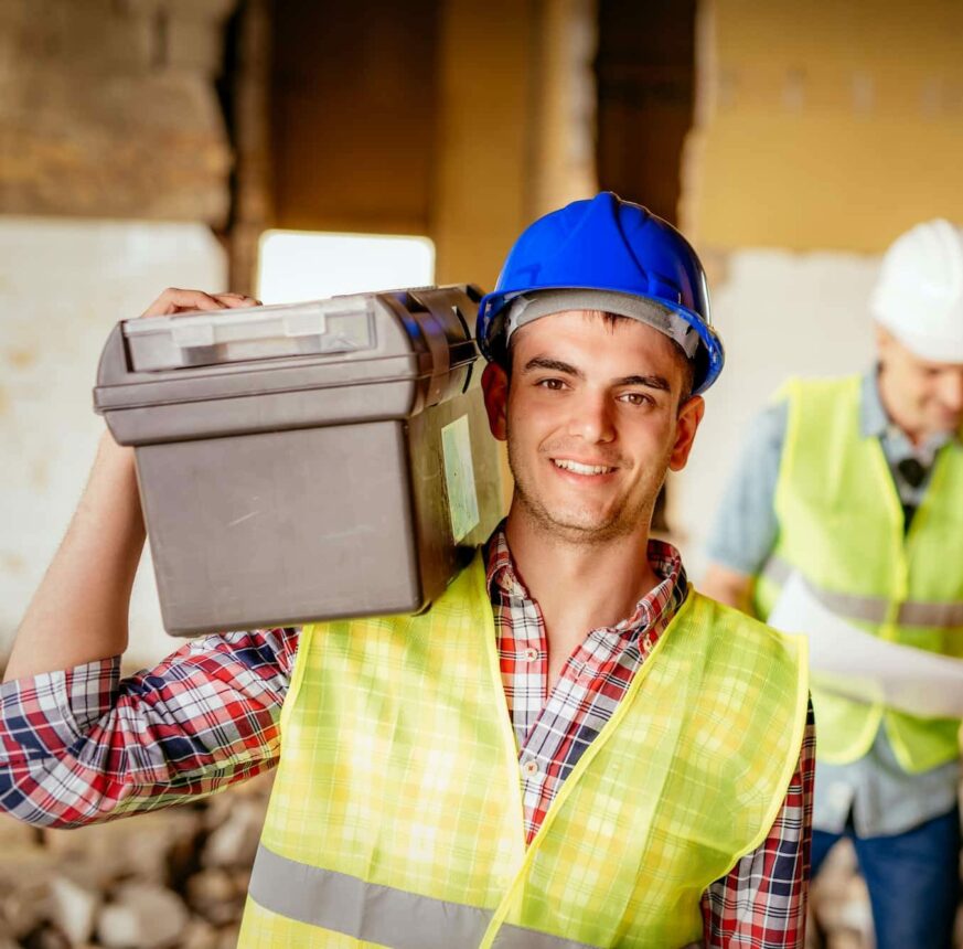 Electrician At Construction Site