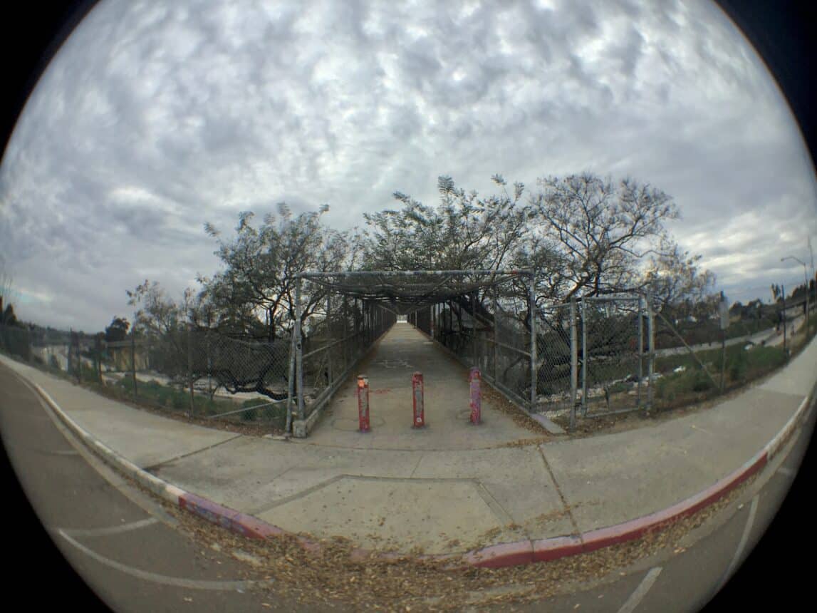 Fish eye lens dreaming of stormy weather