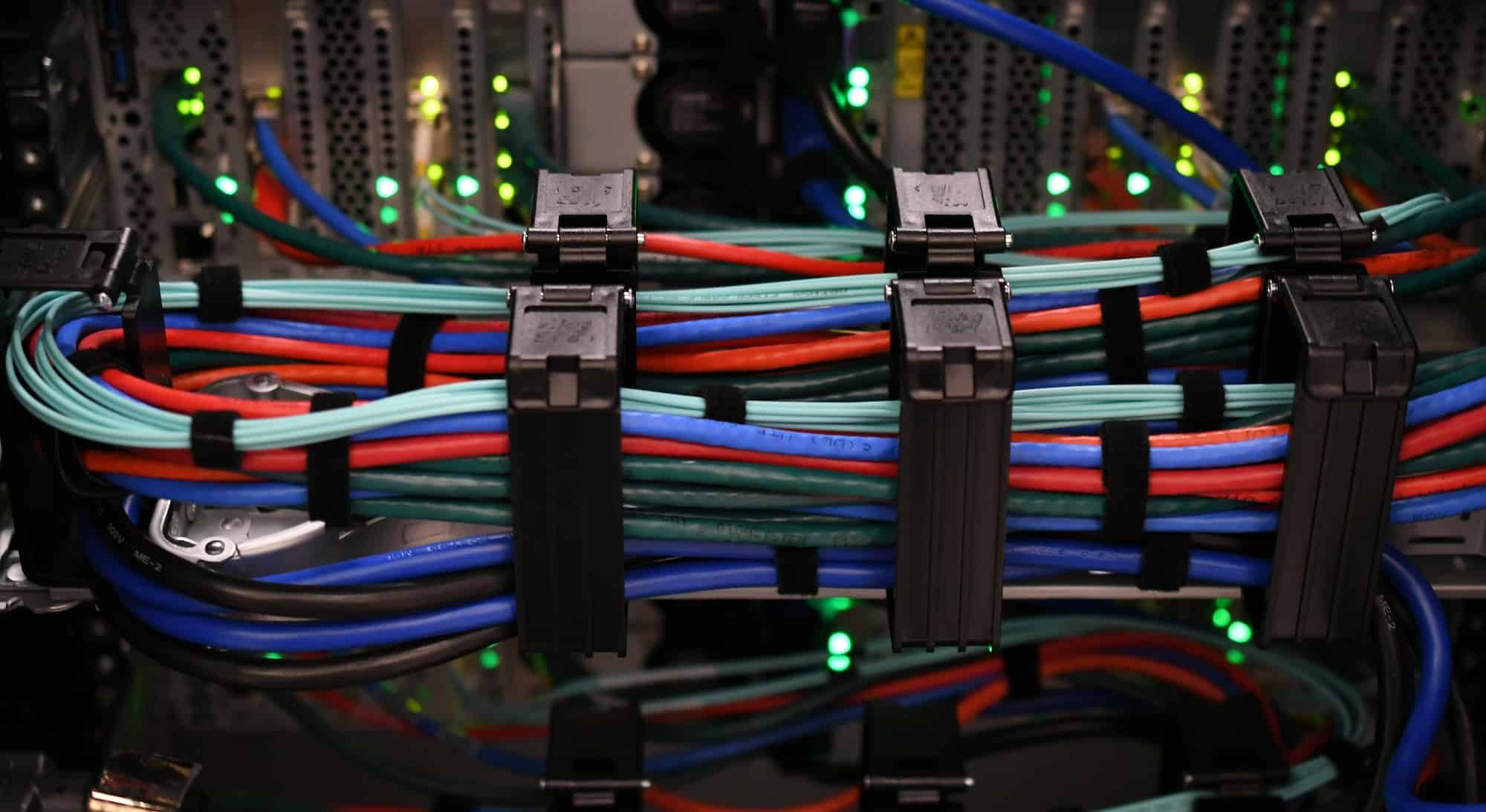 IT Department - cables wires connections to servers