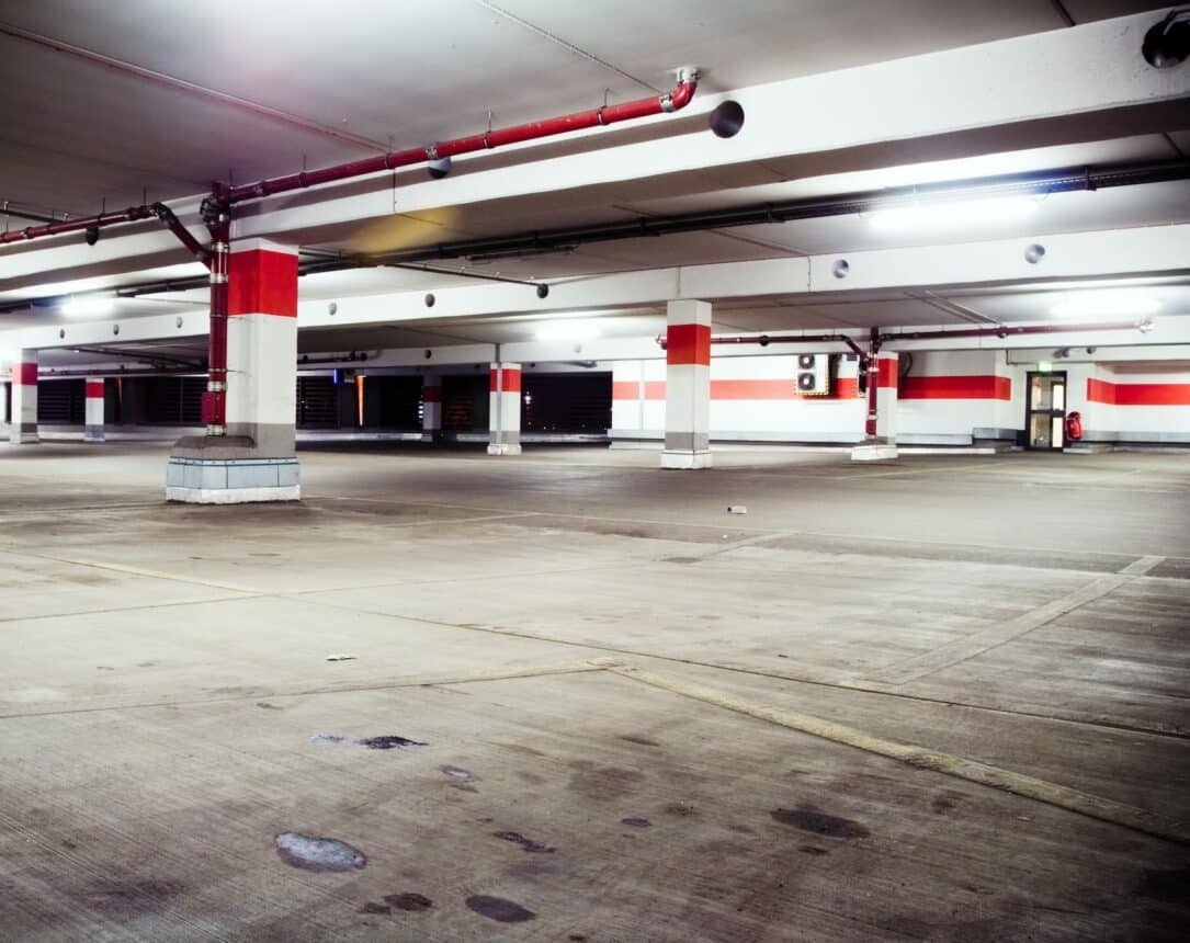 Parking garage, grunge underground interior