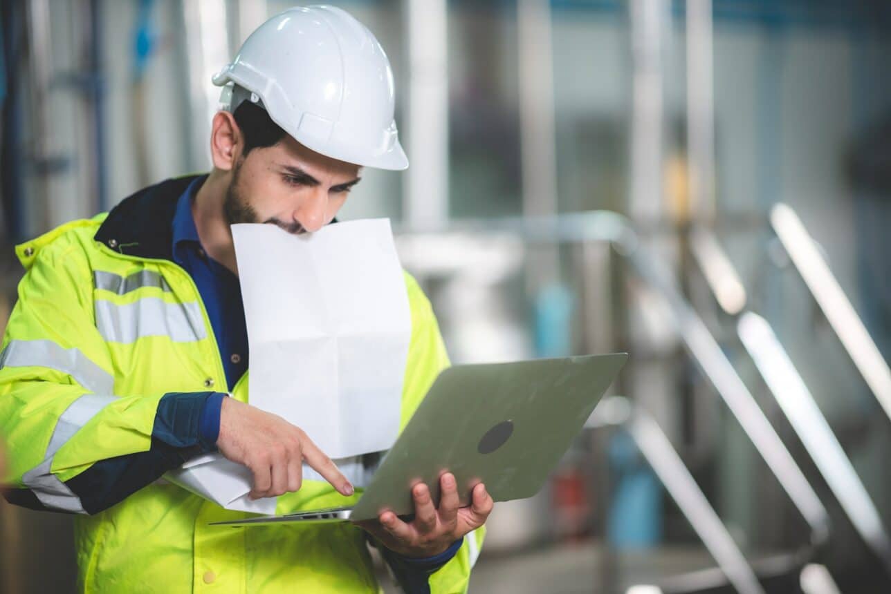 professional technician engineer working to control electrical power and safety service