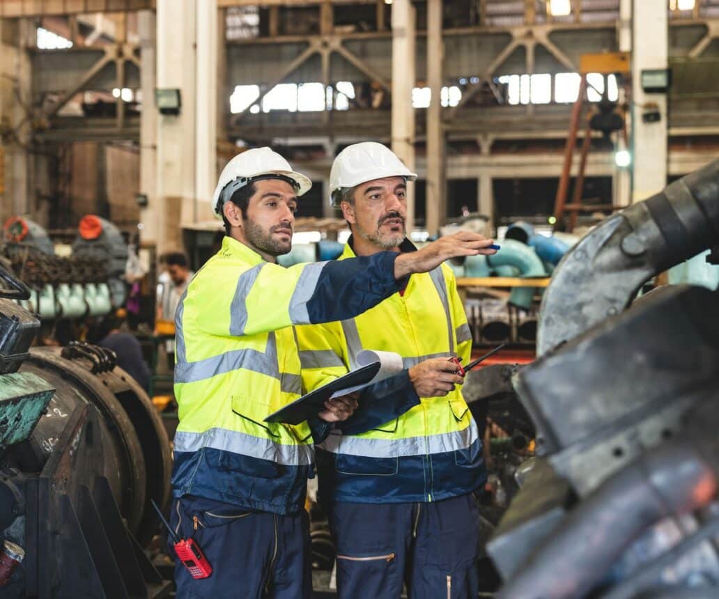 professional technician engineer working to control electrical power and safety service system