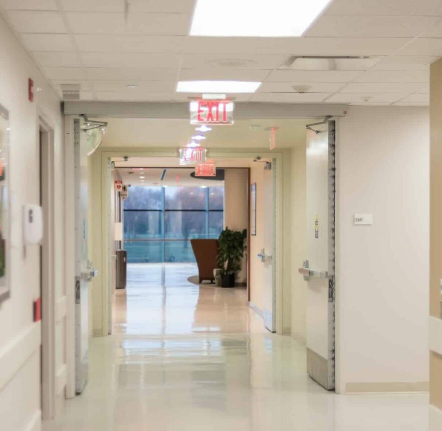 Sterile hospital corridor