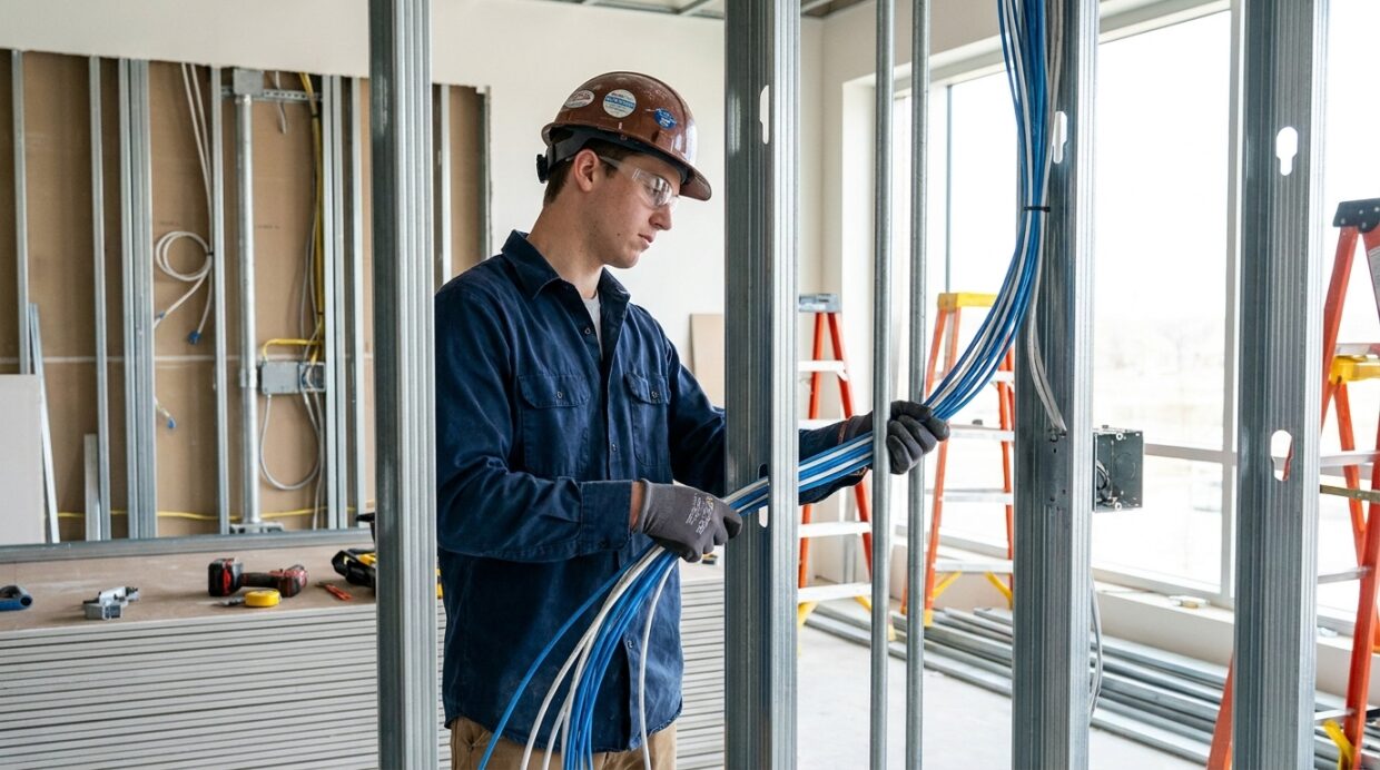 streamlining low voltage data wiring integration during tenant shell fit outs