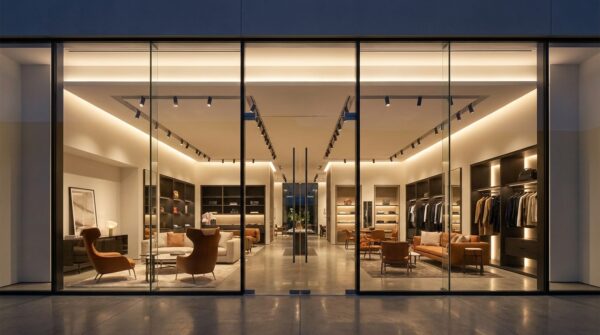 key considerations when designing lighting for retail storefronts and showrooms